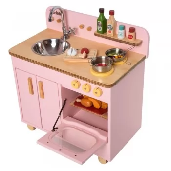 Bancada Infantil Rosa de Madeira Fabrink Brincadeira Criativa