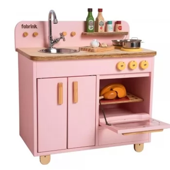 Bancada Infantil Rosa de Madeira Fabrink Brincadeira Criativa