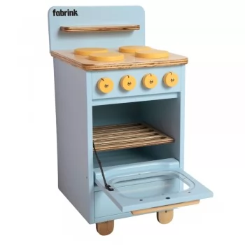 Fogão Infantil de Madeira Azul Bebê Fabrink