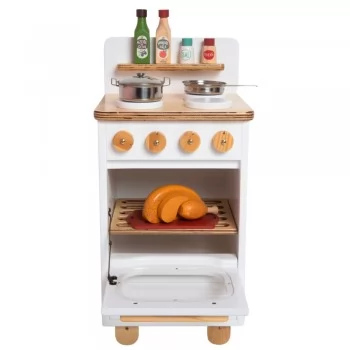 Fogão Infantil de Madeira branco Fabrink
