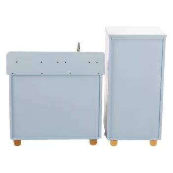 Cozinha Infantil Completa com Geladeira Azul Bebê Fabrink