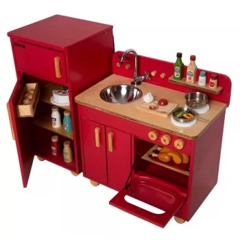 COZINHA INFANTIL COMPLETA COM GELADEIRA VERMELHO FABRINK